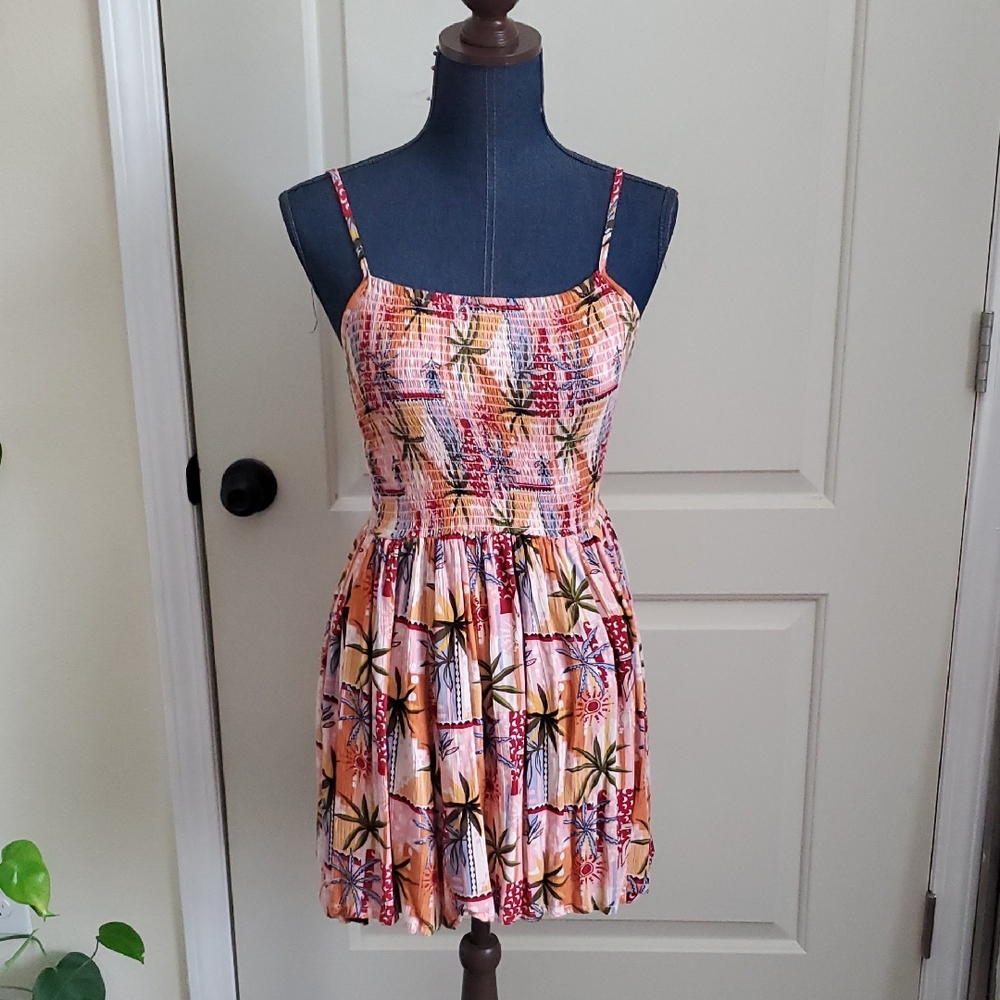 Angie Multicolor Tropical Mini Dress